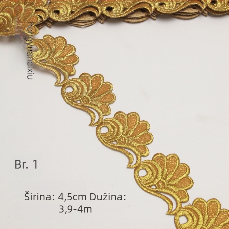 Izvezeni čipkasti ukras za kostime – Materijal: šivaća niti, Uzorak antičkog kostima, Pogodno za šešire, odjeću i kućnu dekoraciju