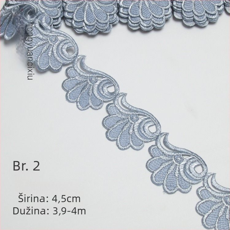 Izvezeni čipkasti ukras za kostime – Materijal: šivaća niti, Uzorak antičkog kostima, Pogodno za šešire, odjeću i kućnu dekoraciju