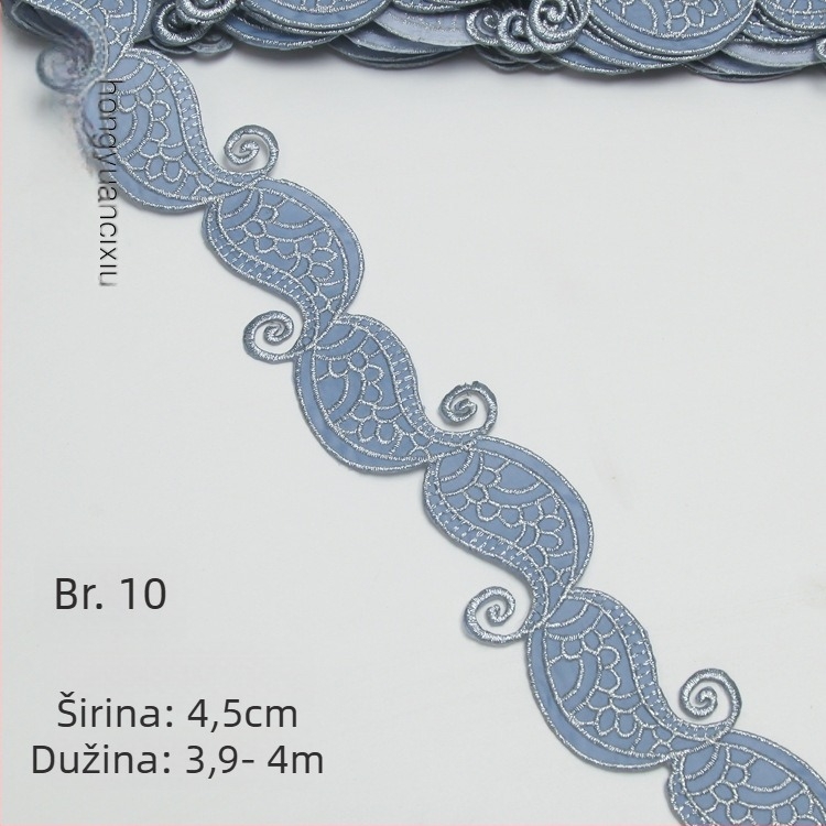 Izvezeni čipkasti ukras za kostime – Materijal: šivaća niti, Uzorak antičkog kostima, Pogodno za šešire, odjeću i kućnu dekoraciju