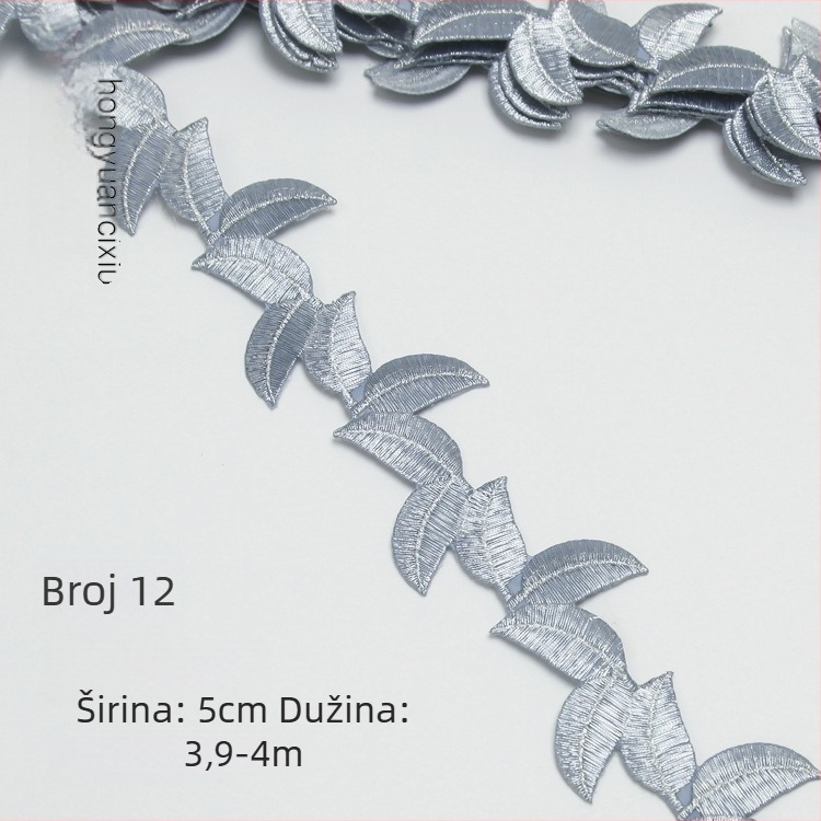 Izvezeni čipkasti ukras za kostime – Materijal: šivaća niti, Uzorak antičkog kostima, Pogodno za šešire, odjeću i kućnu dekoraciju