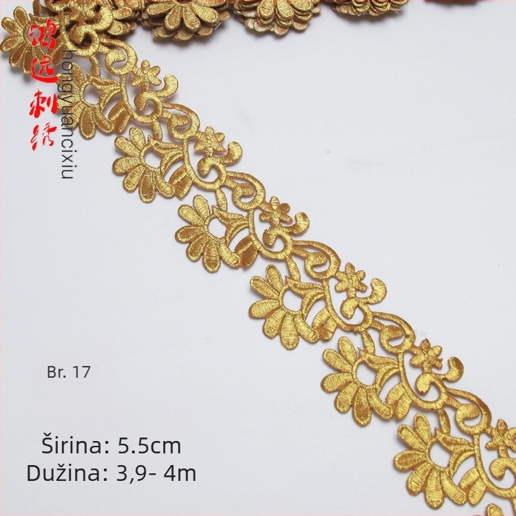 Izvezeni čipkasti ukras za kostime – Materijal: šivaća niti, Uzorak antičkog kostima, Pogodno za šešire, odjeću i kućnu dekoraciju