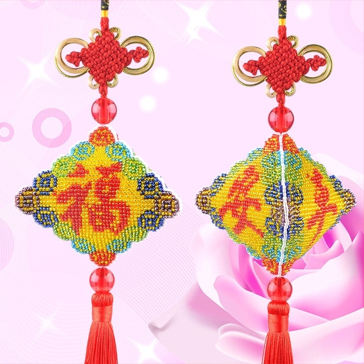 Kit za križićno šivanje s perlicama na platnu 14CT, plastična ploča, uzorak svečano, brend Green phoenix