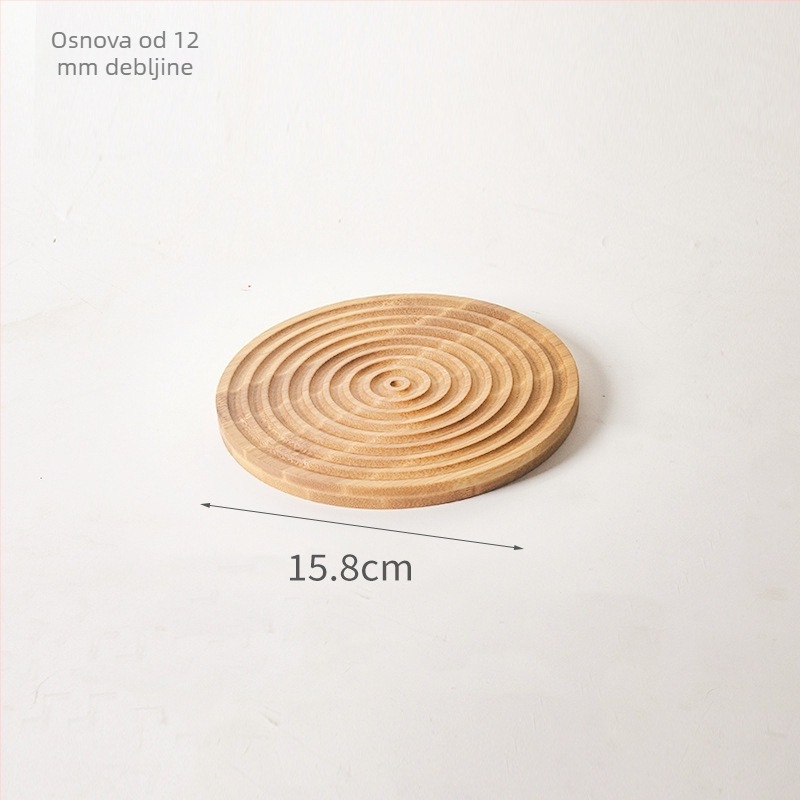 Bambusni pladanj za čaj s nepravilnim rubom i uzorkom vodnih valova, moderan minimalistički dizajn, pogodan za čaj, kavu, kruh i peciva