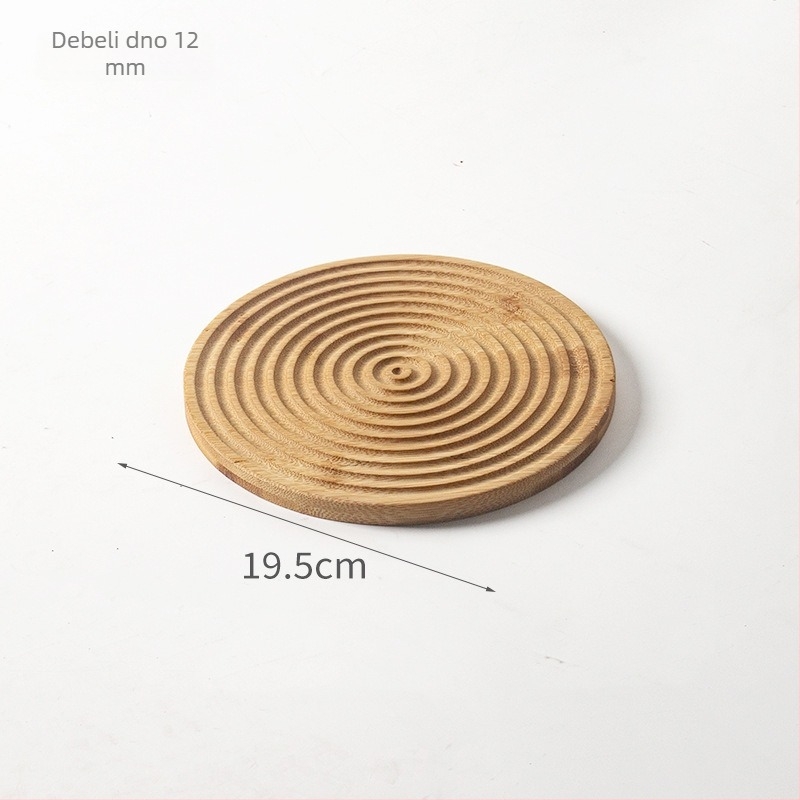 Bambusni pladanj za čaj s nepravilnim rubom i uzorkom vodnih valova, moderan minimalistički dizajn, pogodan za čaj, kavu, kruh i peciva