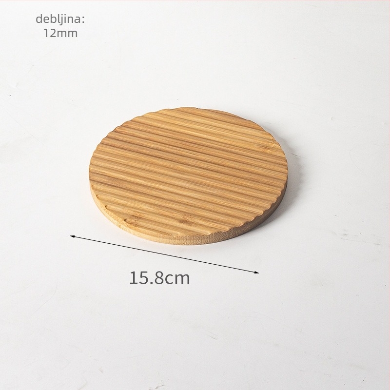 Bambusni pladanj za čaj s nepravilnim rubom i uzorkom vodnih valova, moderan minimalistički dizajn, pogodan za čaj, kavu, kruh i peciva