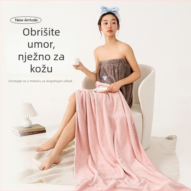 Novi ručnik od Coral fleecea za kupaonicu za žene i parove — brzo sušenje, visoka apsorpcija vode, bez vlakanja, velikog formata