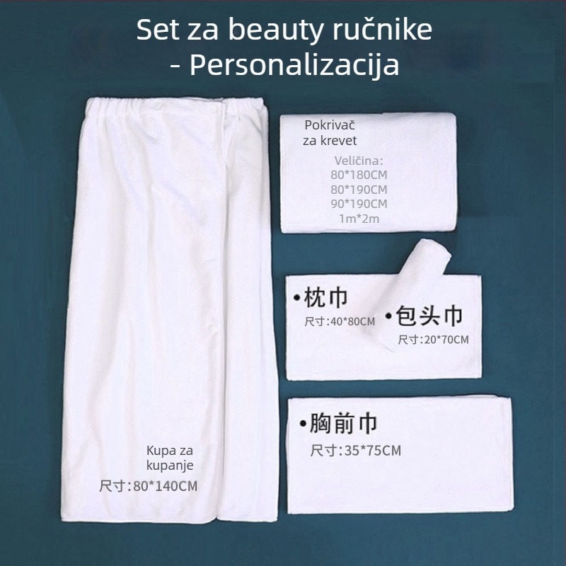 Kozmetički ručnici za salone od mikrovlakna, 400 gsm - 150D miješano vlakno, ravno tkanje, mekani, upijajući, bez dlačica