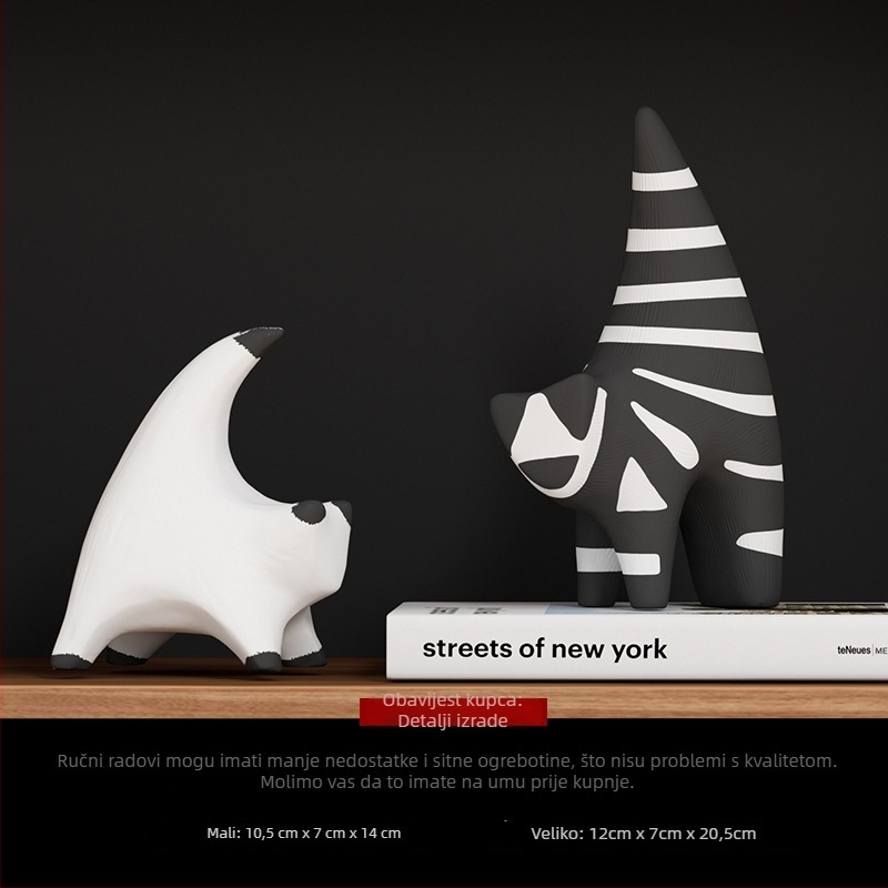 Keramička apstraktna geometrijska figura skulptura – jednostavan moderni dizajn, marka Craftsman Thirteen (kod obrta 553186337)