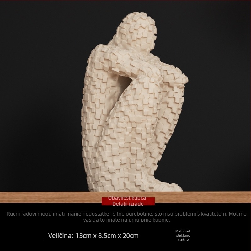 Keramička apstraktna geometrijska figura skulptura – jednostavan moderni dizajn, marka Craftsman Thirteen (kod obrta 553186337)