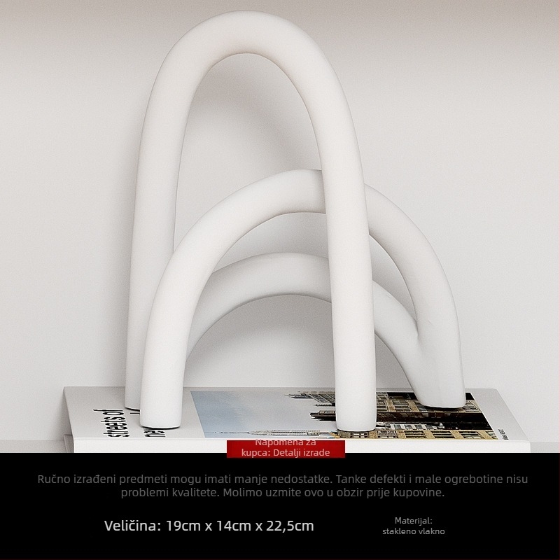 Keramička apstraktna geometrijska figura skulptura – jednostavan moderni dizajn, marka Craftsman Thirteen (kod obrta 553186337)