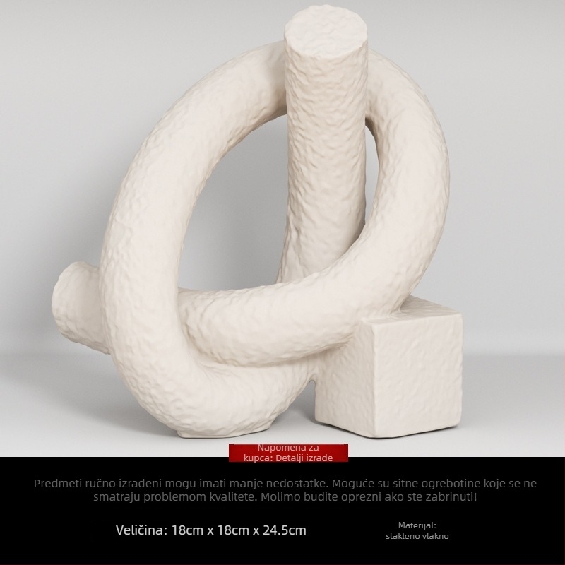 Keramička apstraktna geometrijska figura skulptura – jednostavan moderni dizajn, marka Craftsman Thirteen (kod obrta 553186337)