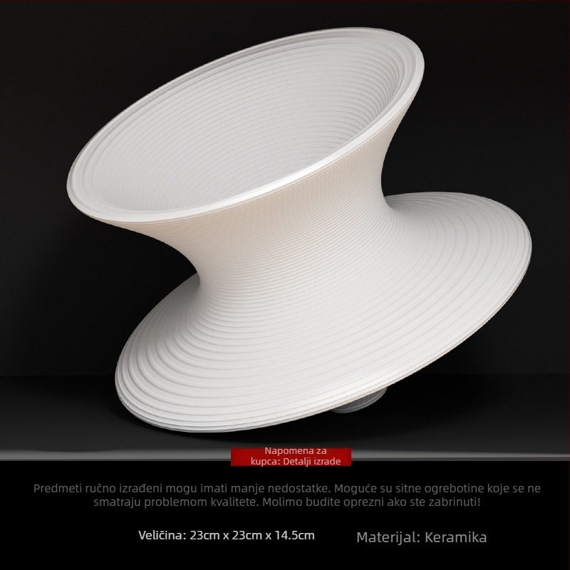 Keramička apstraktna geometrijska figura skulptura – jednostavan moderni dizajn, marka Craftsman Thirteen (kod obrta 553186337)