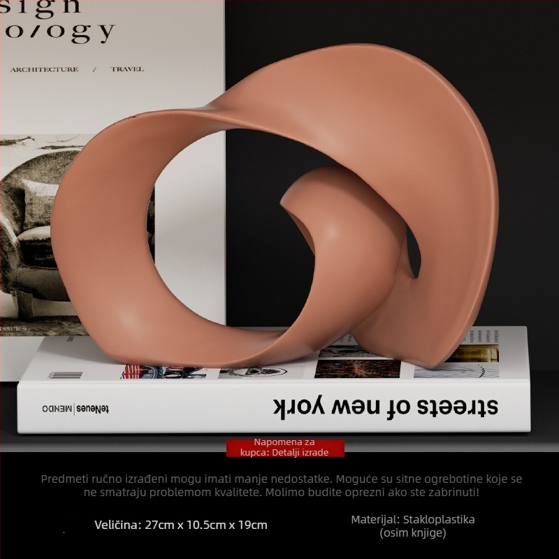 Keramička apstraktna geometrijska figura skulptura – jednostavan moderni dizajn, marka Craftsman Thirteen (kod obrta 553186337)