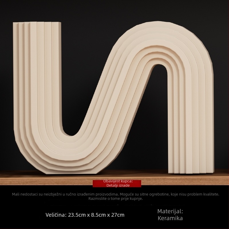 Keramička apstraktna geometrijska figura skulptura – jednostavan moderni dizajn, marka Craftsman Thirteen (kod obrta 553186337)