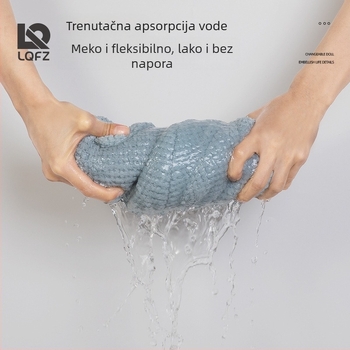 Kapa za sušenje kose za žene, uzorak ananasa, dvostruki sloj, mikrovlakno 150D, izšivana i našivena