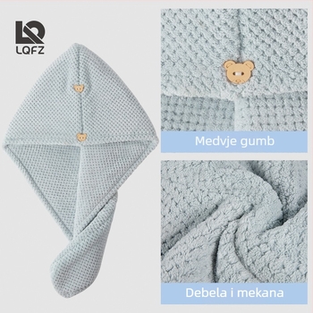 Kapa za sušenje kose za žene, uzorak ananasa, dvostruki sloj, mikrovlakno 150D, izšivana i našivena