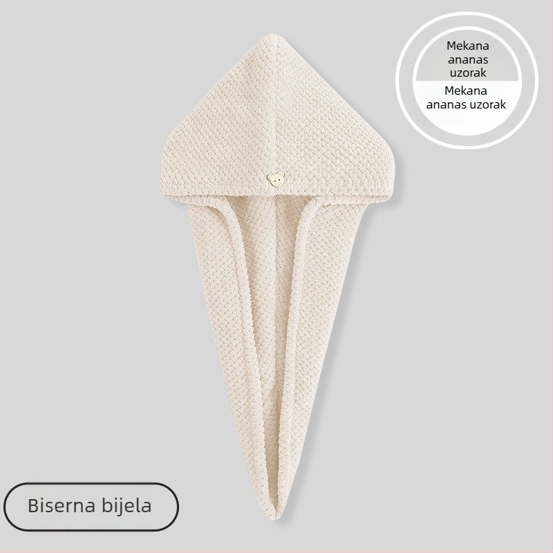 Kapa za sušenje kose za žene, uzorak ananasa, dvostruki sloj, mikrovlakno 150D, izšivana i našivena