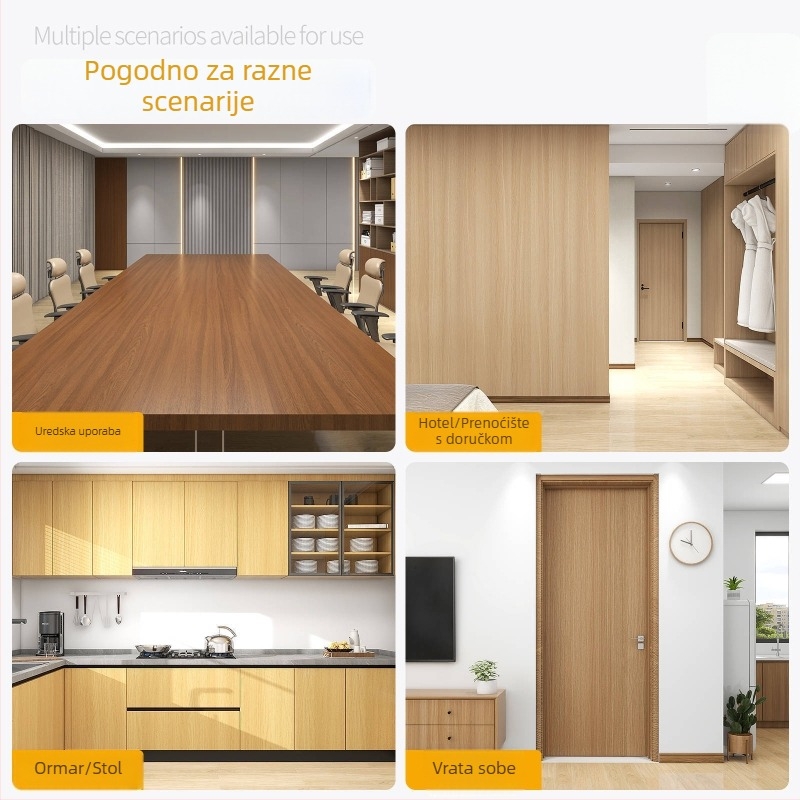 Kineskog stila samolijepiva tapeta s drvenim uzorkom za vrata, radne plohe, garderobe i ormariće (deblja verzija)