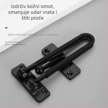 Brava za vrata protiv krađe, Type A zasun, nehrđajući čelik, polirani/platinirani završni sloj, mogućnost prilagodbe