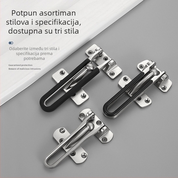 Brava za vrata protiv krađe, Type A zasun, nehrđajući čelik, polirani/platinirani završni sloj, mogućnost prilagodbe