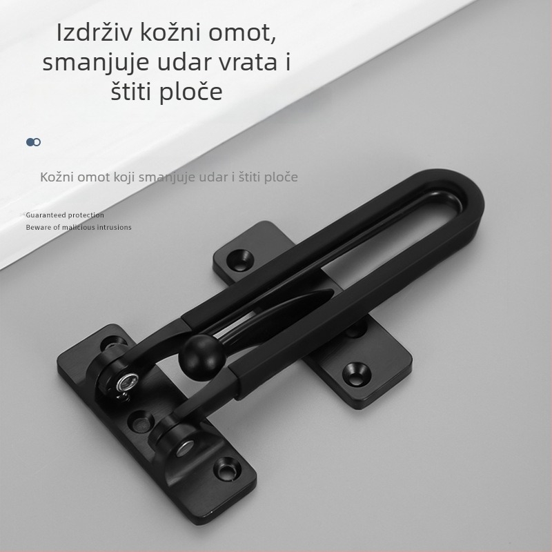 Brava za vrata protiv krađe, Type A zasun, nehrđajući čelik, polirani/platinirani završni sloj, mogućnost prilagodbe