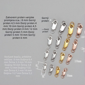 DIY nakit dodaci – S925 srebro – elektroplatiranje – lobster clasp