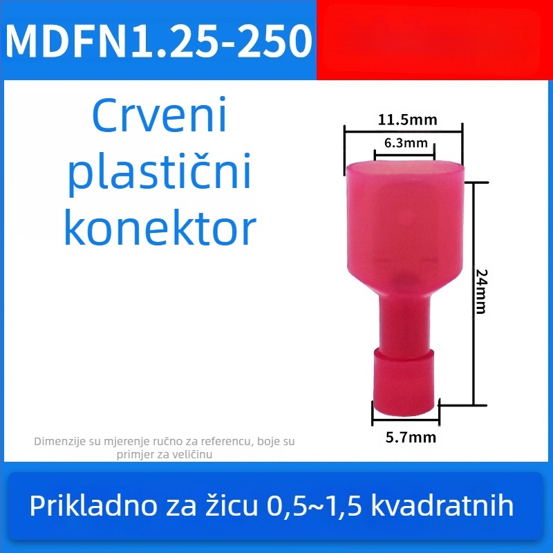 Pružinski muški i ženski brzi konektori za električno ožičenje, krimpanje, 0.5-6 mm², pakiranja: 100 ili 200 kom