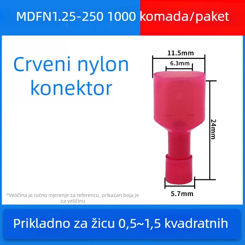 Pružinski muški i ženski brzi konektori za električno ožičenje, krimpanje, 0.5-6 mm², pakiranja: 100 ili 200 kom