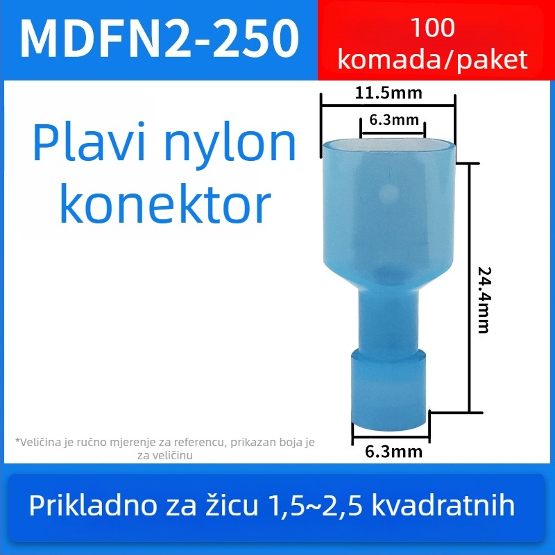 Pružinski muški i ženski brzi konektori za električno ožičenje, krimpanje, 0.5-6 mm², pakiranja: 100 ili 200 kom