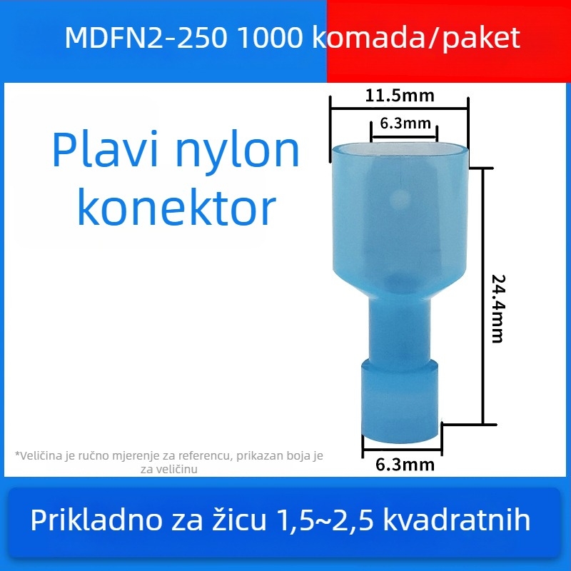 Pružinski muški i ženski brzi konektori za električno ožičenje, krimpanje, 0.5-6 mm², pakiranja: 100 ili 200 kom