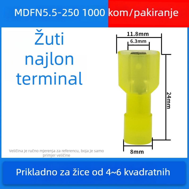Pružinski muški i ženski brzi konektori za električno ožičenje, krimpanje, 0.5-6 mm², pakiranja: 100 ili 200 kom