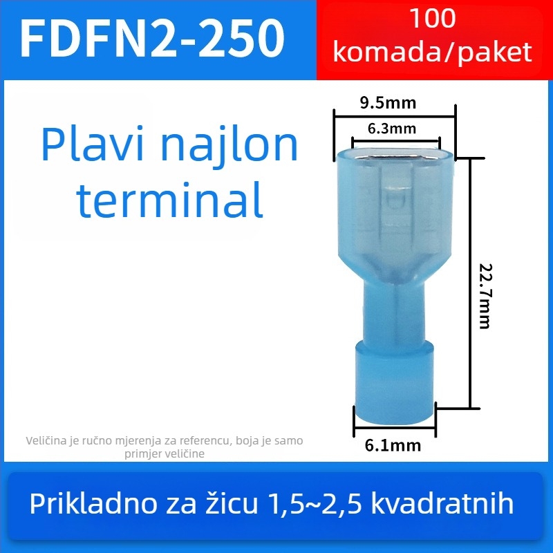 Pružinski muški i ženski brzi konektori za električno ožičenje, krimpanje, 0.5-6 mm², pakiranja: 100 ili 200 kom