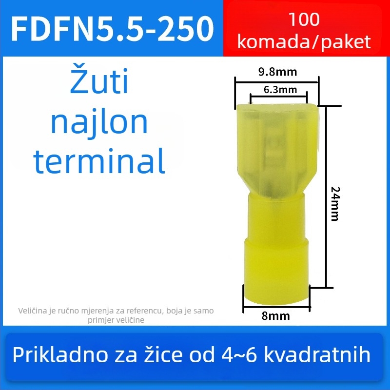Pružinski muški i ženski brzi konektori za električno ožičenje, krimpanje, 0.5-6 mm², pakiranja: 100 ili 200 kom