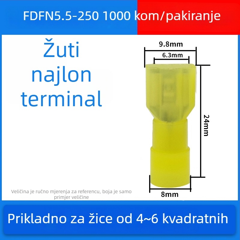Pružinski muški i ženski brzi konektori za električno ožičenje, krimpanje, 0.5-6 mm², pakiranja: 100 ili 200 kom