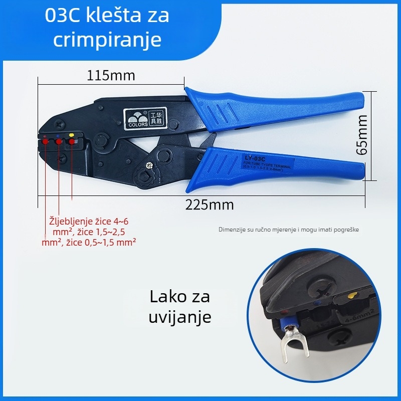Pružinski muški i ženski brzi konektori za električno ožičenje, krimpanje, 0.5-6 mm², pakiranja: 100 ili 200 kom