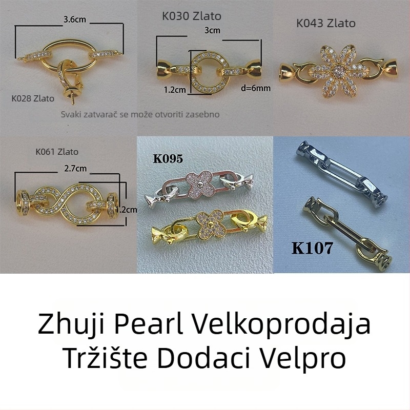 DIY nakit zatvarač – Zatvarač s biserom i klipsa dinje sjemenke, bakar, elektroplatiranje, za narukvice i lančiće