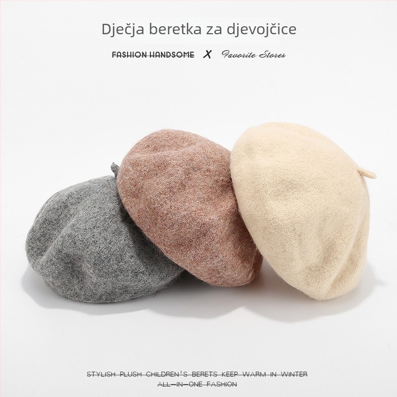 Dječji beret za proljeće i jesen, djevojački šešir s dizajnom tikve i osmerokutnim oblikom, zimska kapica za slikare, poliester