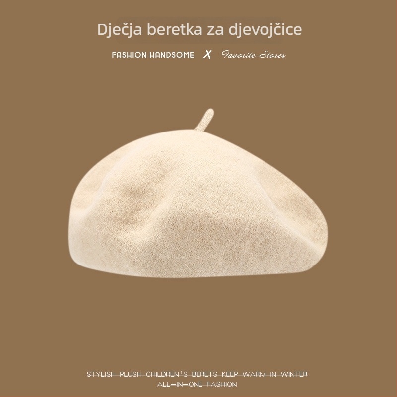 Dječji beret za proljeće i jesen, djevojački šešir s dizajnom tikve i osmerokutnim oblikom, zimska kapica za slikare, poliester