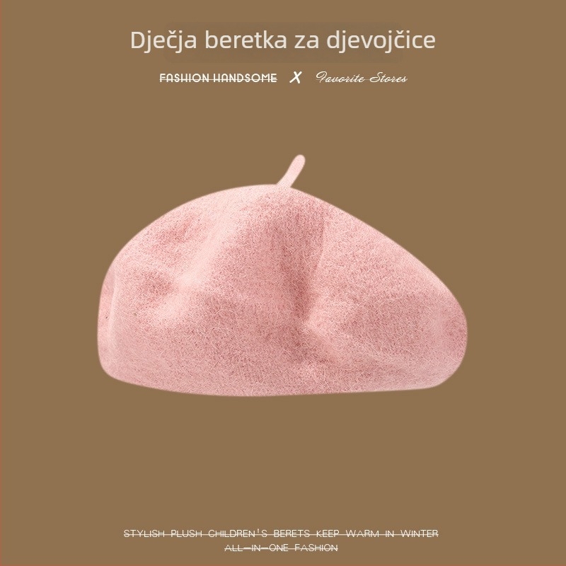 Dječji beret za proljeće i jesen, djevojački šešir s dizajnom tikve i osmerokutnim oblikom, zimska kapica za slikare, poliester