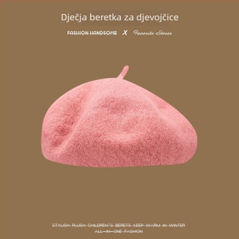 Dječji beret za proljeće i jesen, djevojački šešir s dizajnom tikve i osmerokutnim oblikom, zimska kapica za slikare, poliester