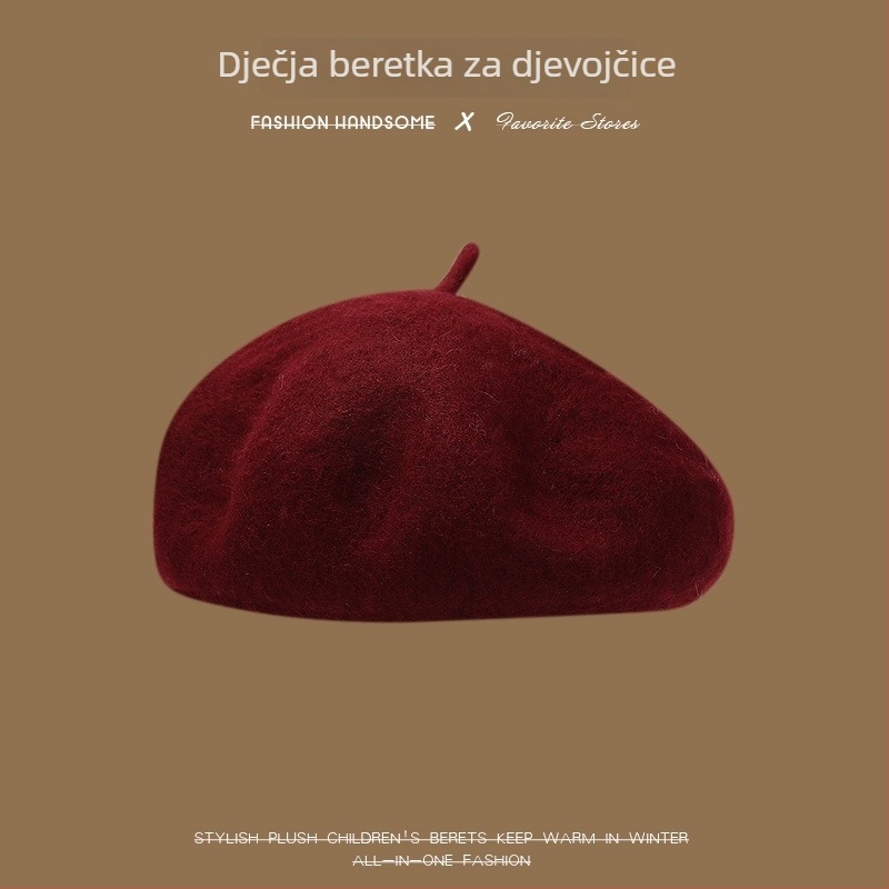 Dječji beret za proljeće i jesen, djevojački šešir s dizajnom tikve i osmerokutnim oblikom, zimska kapica za slikare, poliester
