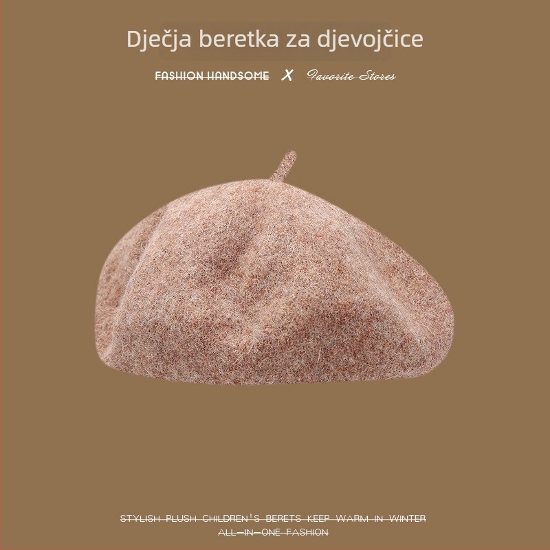 Dječji beret za proljeće i jesen, djevojački šešir s dizajnom tikve i osmerokutnim oblikom, zimska kapica za slikare, poliester