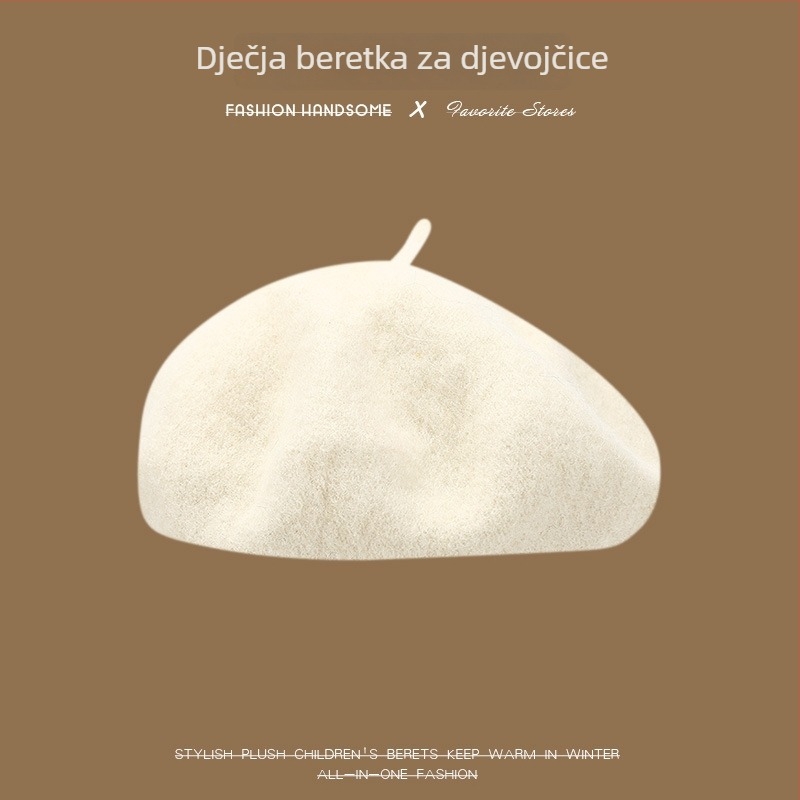 Dječji beret za proljeće i jesen, djevojački šešir s dizajnom tikve i osmerokutnim oblikom, zimska kapica za slikare, poliester