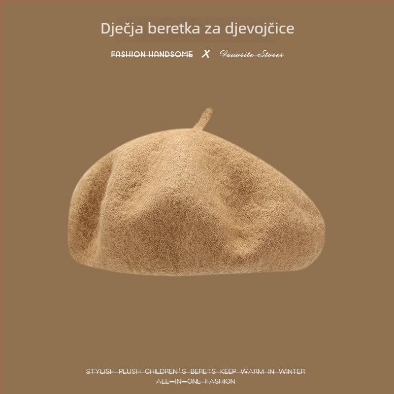 Dječji beret za proljeće i jesen, djevojački šešir s dizajnom tikve i osmerokutnim oblikom, zimska kapica za slikare, poliester