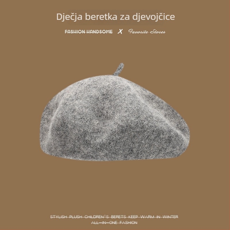 Dječji beret za proljeće i jesen, djevojački šešir s dizajnom tikve i osmerokutnim oblikom, zimska kapica za slikare, poliester