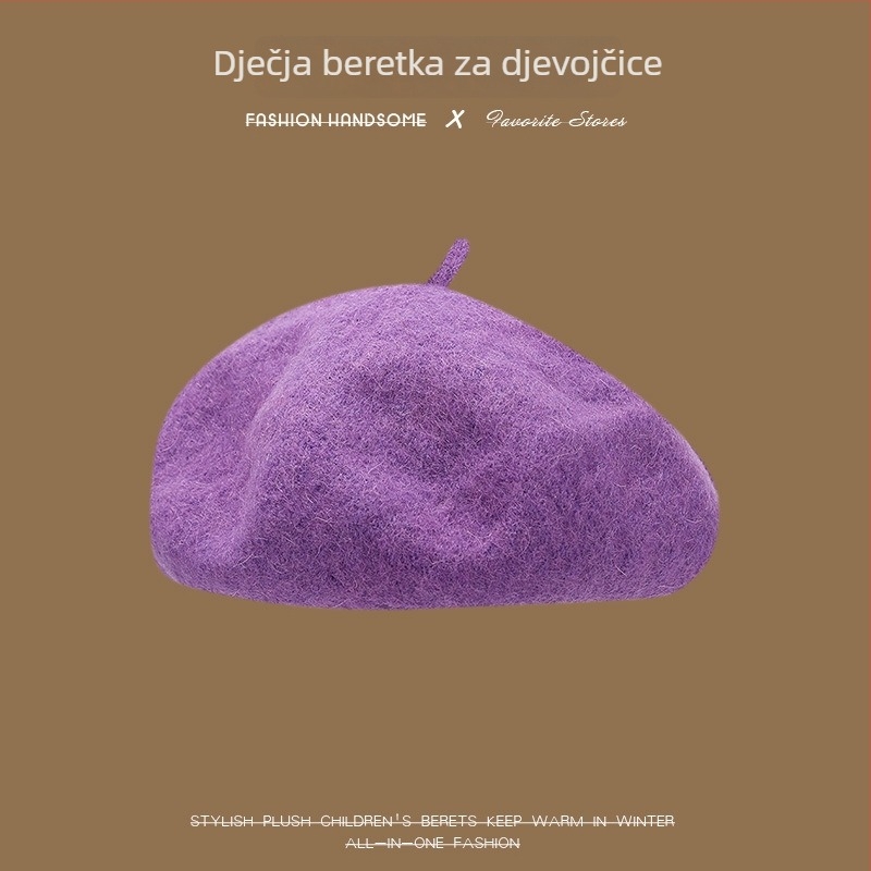 Dječji beret za proljeće i jesen, djevojački šešir s dizajnom tikve i osmerokutnim oblikom, zimska kapica za slikare, poliester