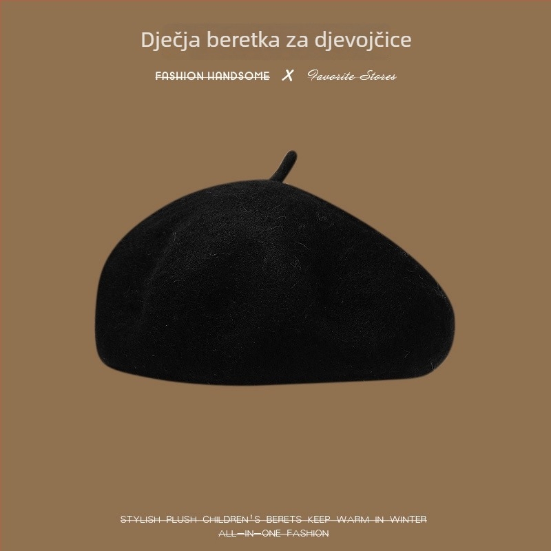 Dječji beret za proljeće i jesen, djevojački šešir s dizajnom tikve i osmerokutnim oblikom, zimska kapica za slikare, poliester