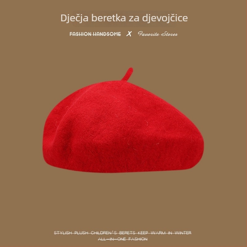Dječji beret za proljeće i jesen, djevojački šešir s dizajnom tikve i osmerokutnim oblikom, zimska kapica za slikare, poliester