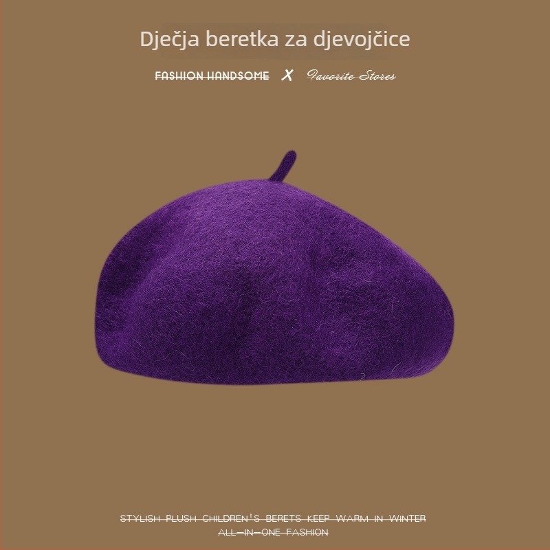 Dječji beret za proljeće i jesen, djevojački šešir s dizajnom tikve i osmerokutnim oblikom, zimska kapica za slikare, poliester