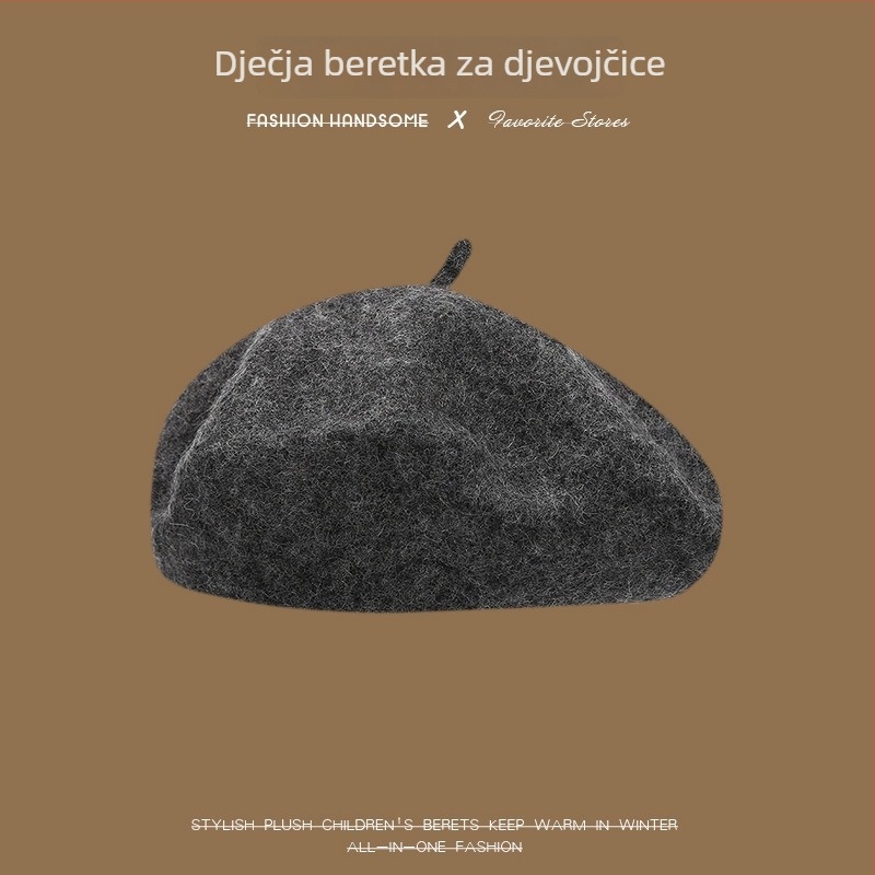 Dječji beret za proljeće i jesen, djevojački šešir s dizajnom tikve i osmerokutnim oblikom, zimska kapica za slikare, poliester